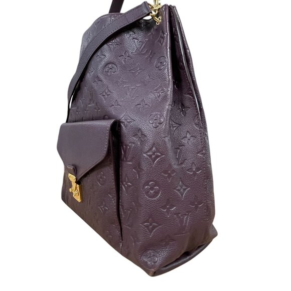 LOUIS VUITTON Metis Hobo Empreinte Leather Tote Shoulder Aubergine Purple LV Bag - Picture 7 of 16
